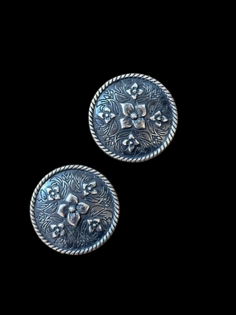 6 Sets Antique Brass Southwest Tribal Flower Belt Conchos | Leather Craft Screw Back | 48x38mm